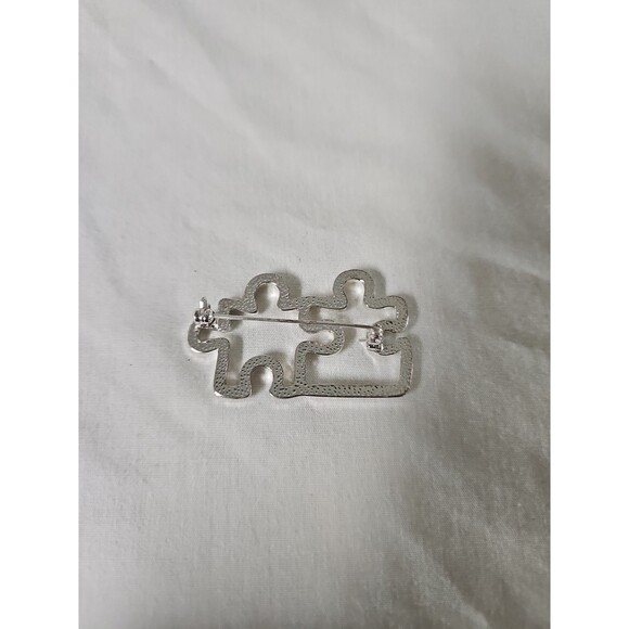 Rhinestones puzzle pieces brooch - Picture 2 of 2